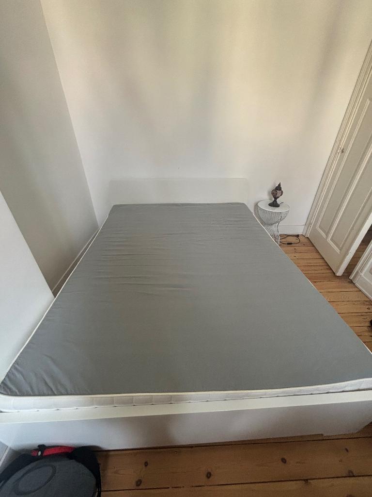 Lit IKEA, Maison & Meubles, Chambre à coucher | Lits, Utilisé, Deux personnes, 160 cm, 200 cm, Bois, Blanc, Enlèvement