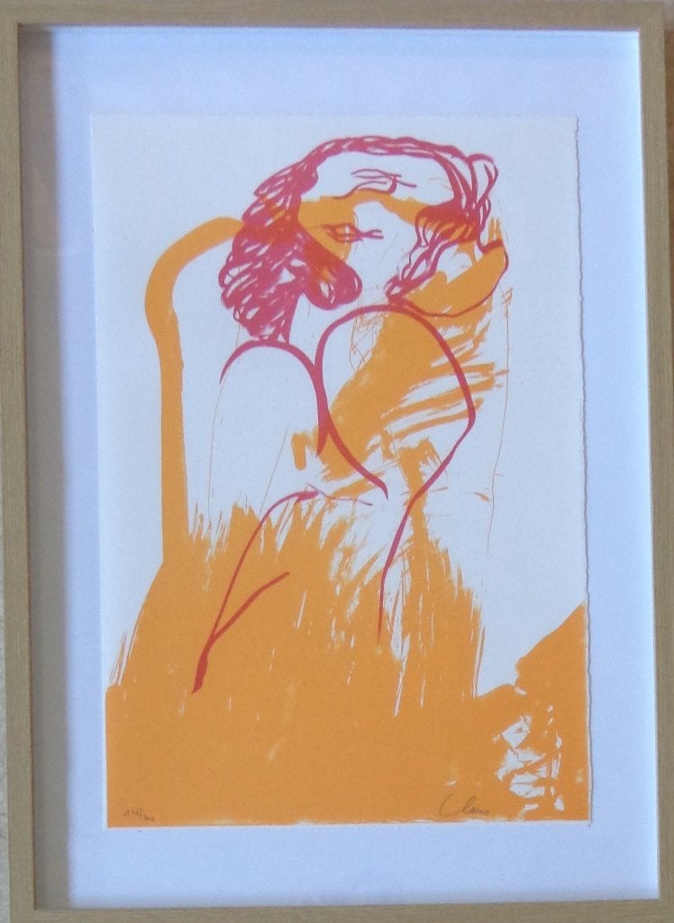 HUGO CLAUS / ZOMER 1 / KLEURLITHO / 72x52cm / KADER / SIG, Signé, Enlèvement