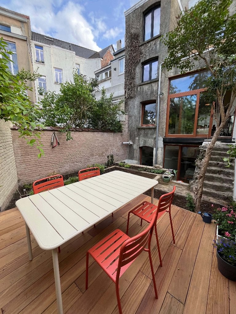 Table de jardin Sweek en métal blanc/beige Sweek, Jardin & Terrasse, Tables de jardin, Enlèvement, Comme neuf, Rectangulaire, Métal