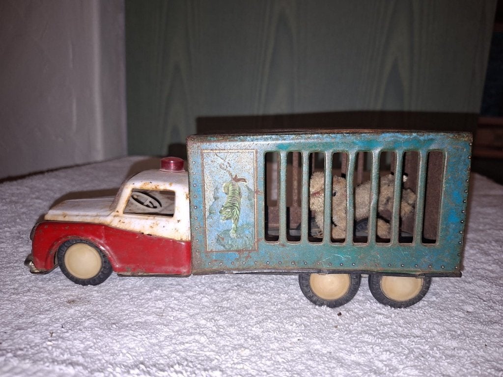 oude ijzeren vrachtwagen met kooi, begin 1900, Ophalen of Verzenden