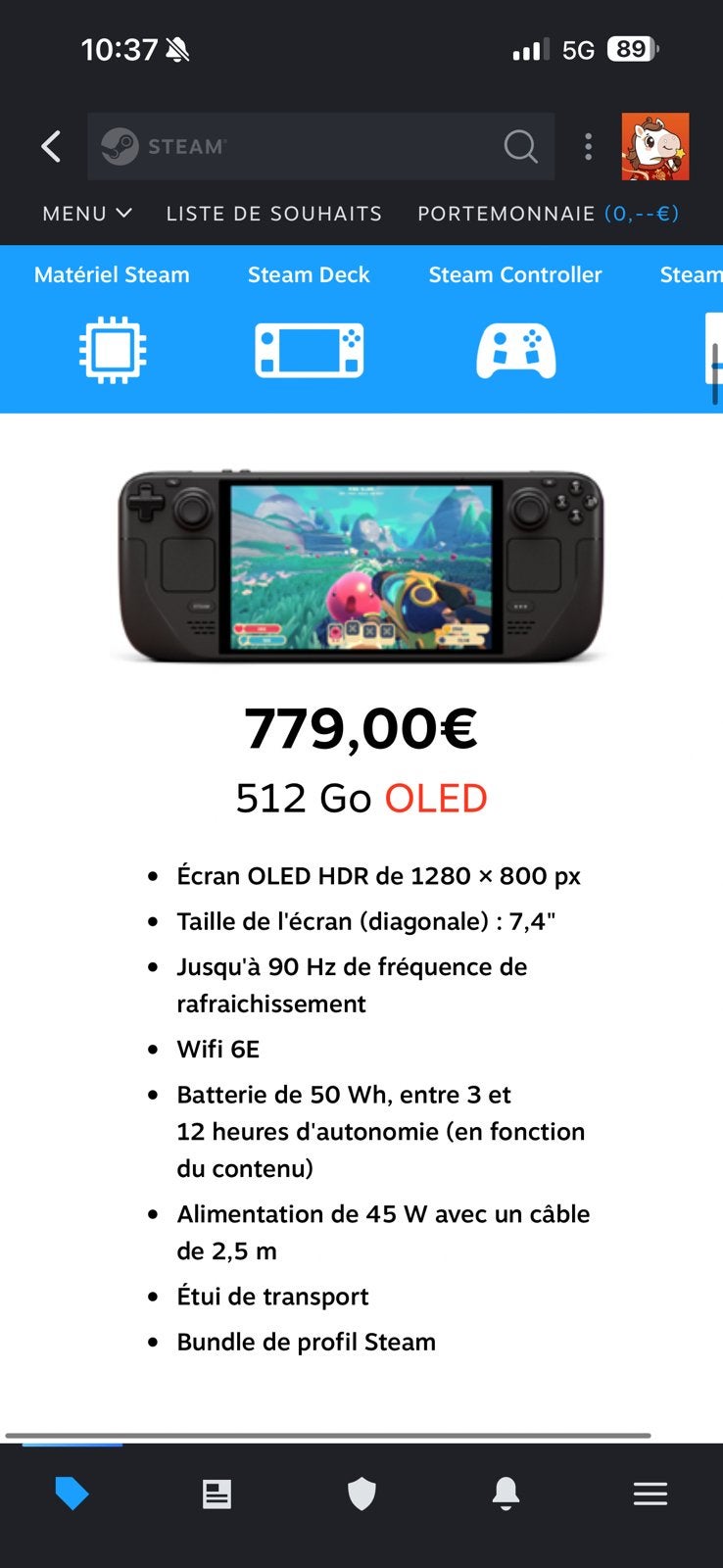 Steam deck 512go Oled - garantie mai 2028, Enlèvement ou Envoi, Comme neuf