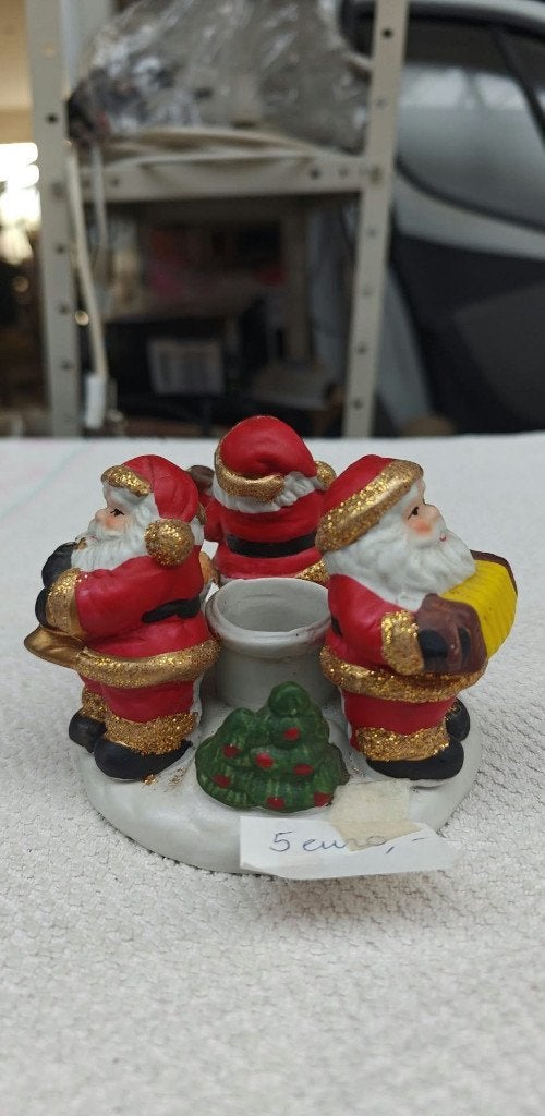 kaarshouder voor 1 kaars met 3 kerstmannen, Enlèvement ou Envoi, Comme neuf