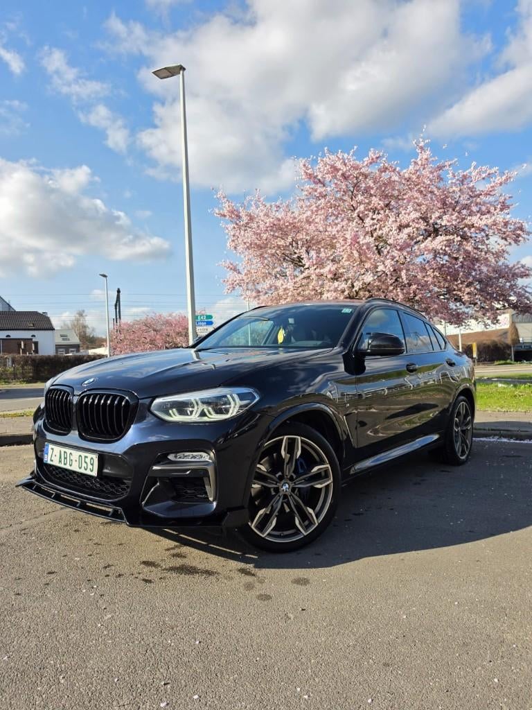BMW X4 M40i 2020 - 64.500 km - Full option - Garantie, Auto's, BMW, Automaat, USB, Blauw, Leder