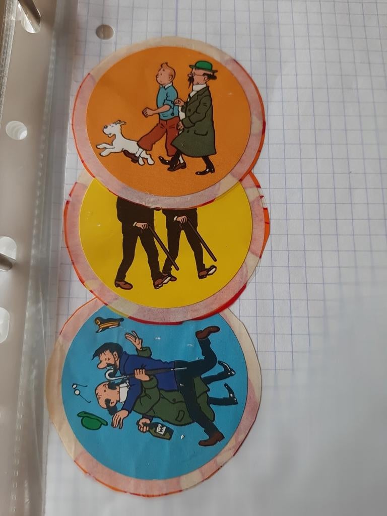 Kuifje 3 stickers kiri met reclame folder, Verzenden