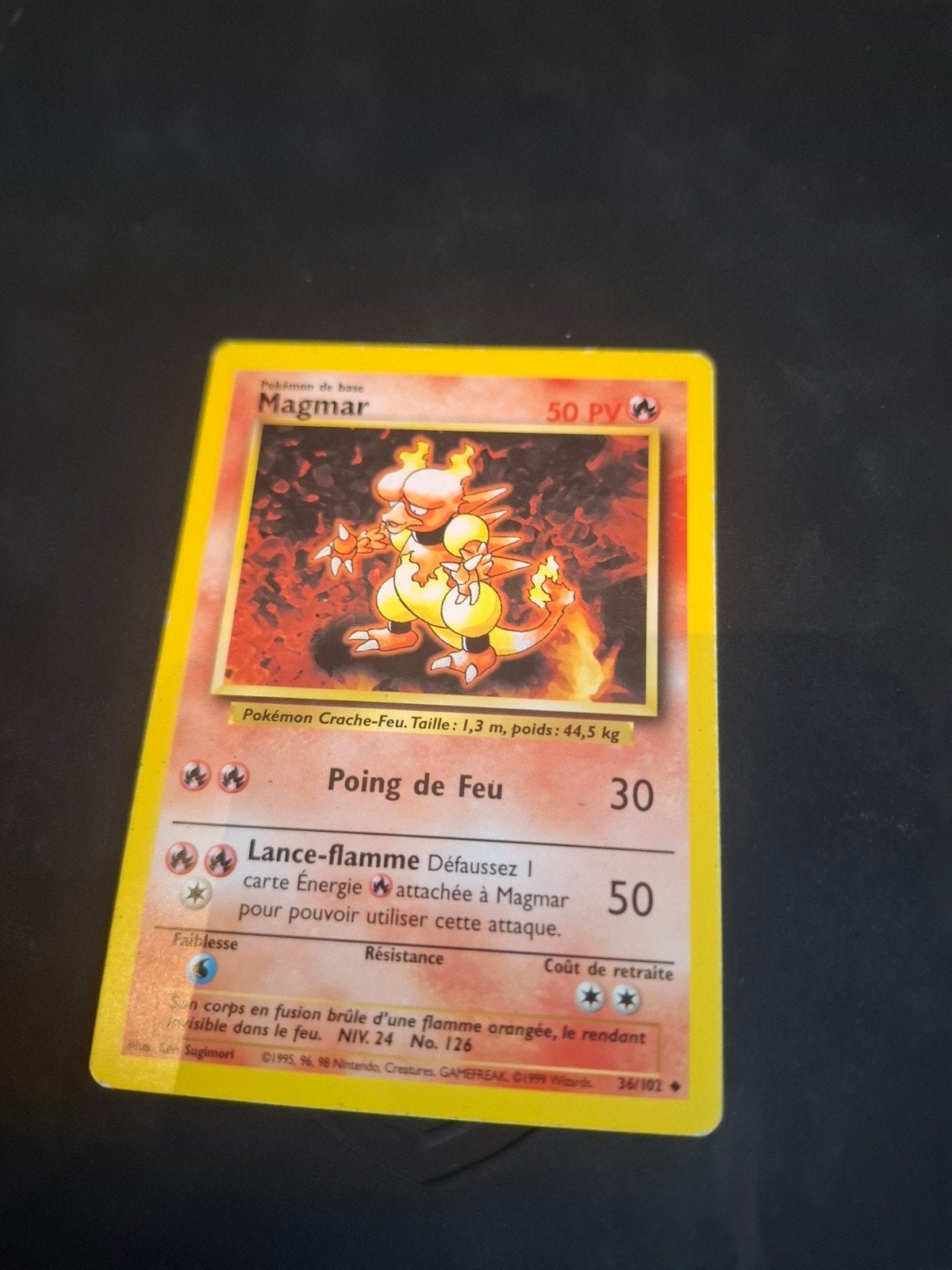 Pokémon Kaart Magmar 50 PV - Franse Basis Set, Ophalen of Verzenden