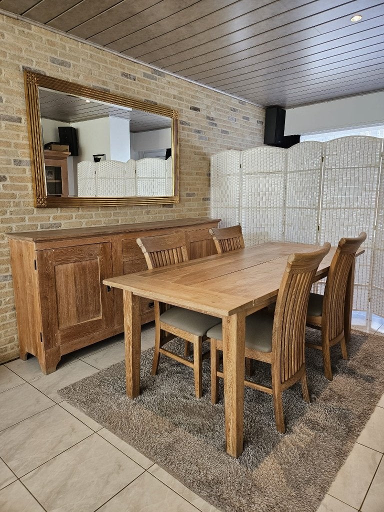 Volledige eiken eetkamer., Huis en Inrichting, Ophalen, Gebruikt, Eik., 4 tot 6 stoelen