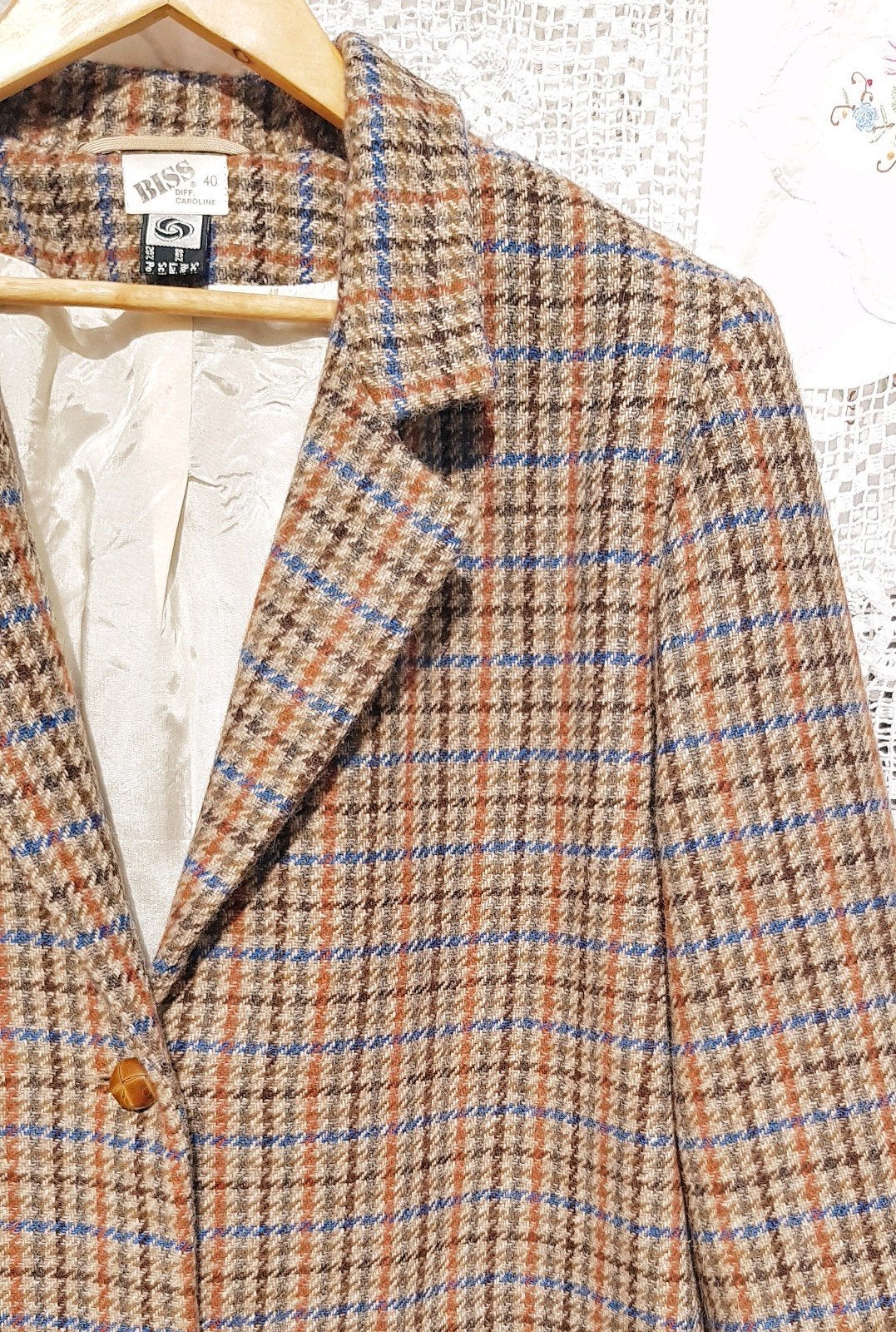 CHIQUE vintage blazer met pied-de-poule, Kleding | Dames, Ophalen of Verzenden