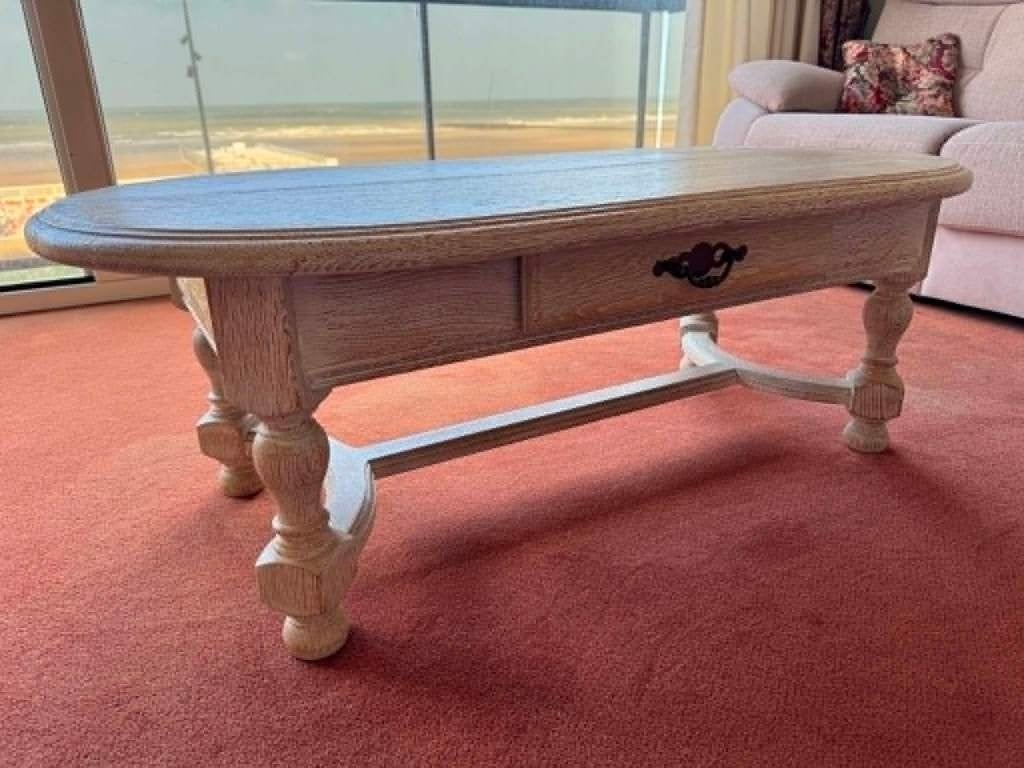 Table de salon , chêne cérusé, Moins de 50 cm, Cérusé, classique, 50 à 100 cm, Comme neuf