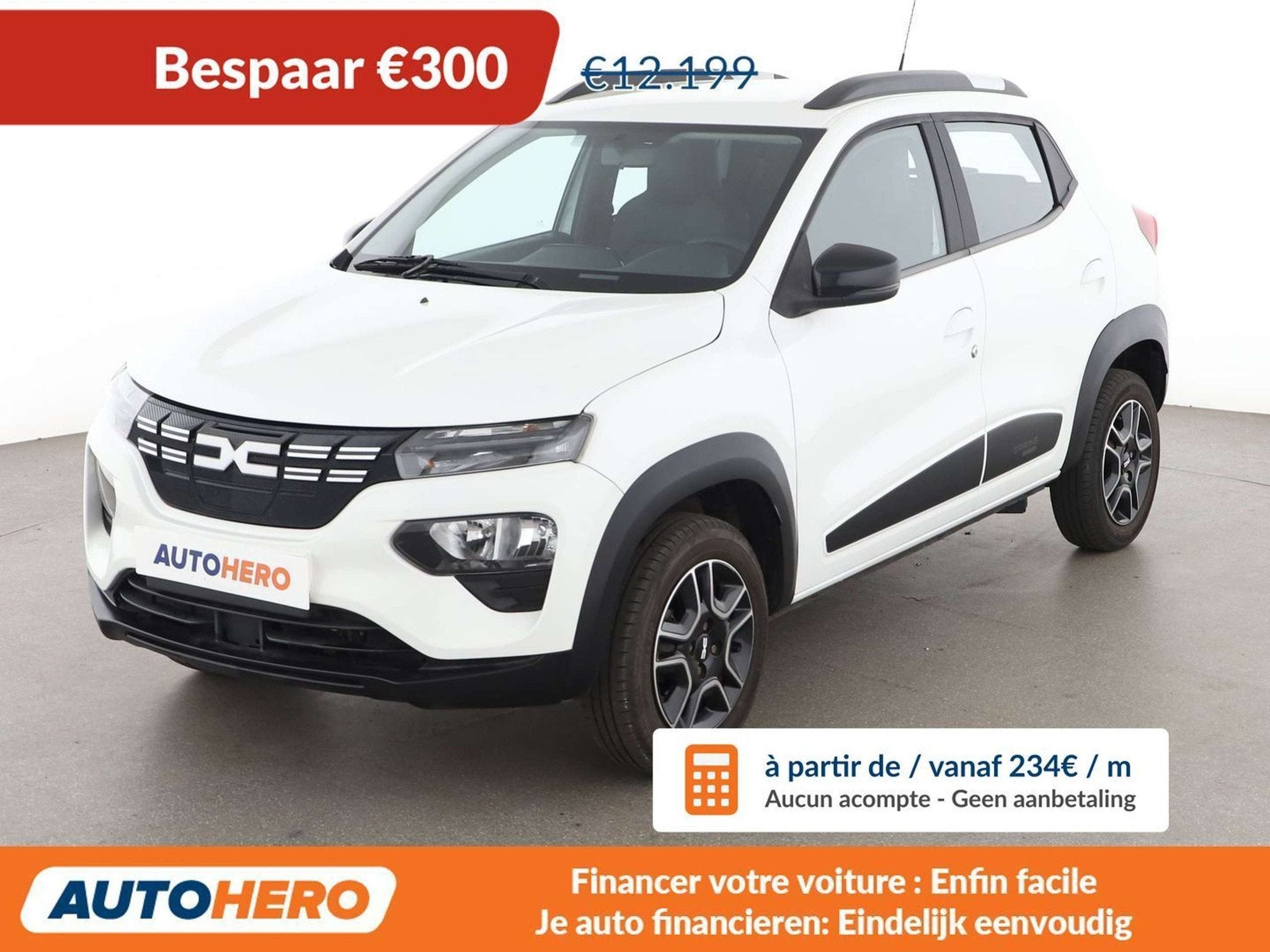 Dacia Spring electric drive 33 kW Essential (bj 2023), Auto's, 4 zetels, Stof, Gebruikt, Zwart