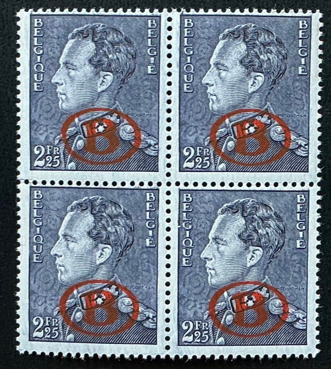 LOT A44.COB: S31a. LÉOPOLD III. Surchargé matte. Bloc MNH**., Neuf, Enlèvement ou Envoi, Non oblitéré, Gomme originale