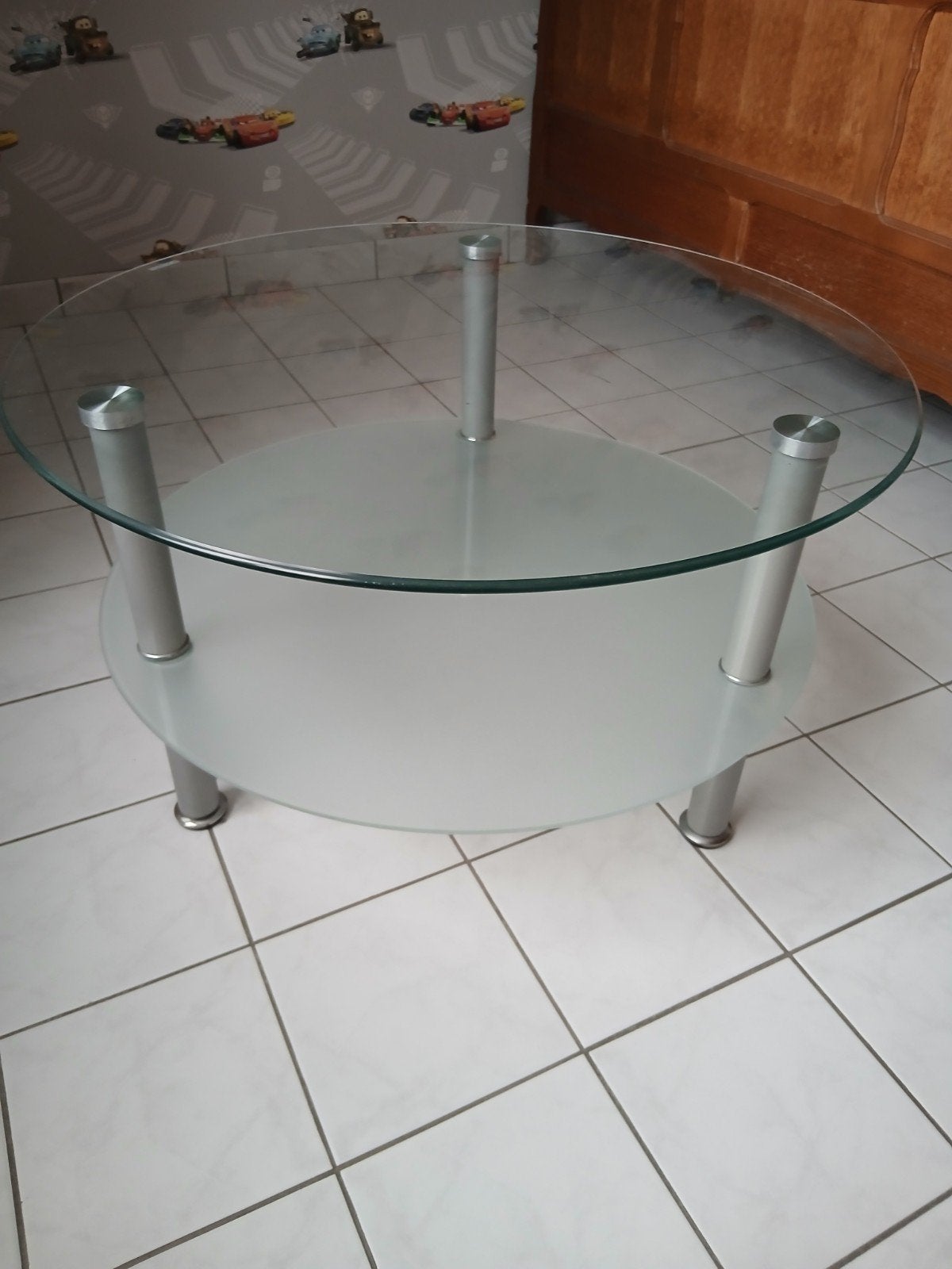 Salon of bijzettafeltje in glas, Maison & Meubles, Tables | Tables de salon, Enlèvement, Verre