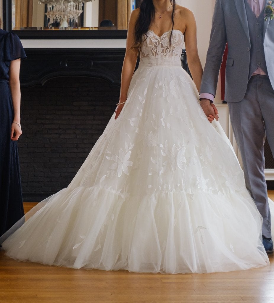 Strapless trouwjurk Justin Alexander maat 34, Kleding | Dames, Ophalen of Verzenden, Zo goed als nieuw, Trouwjurk