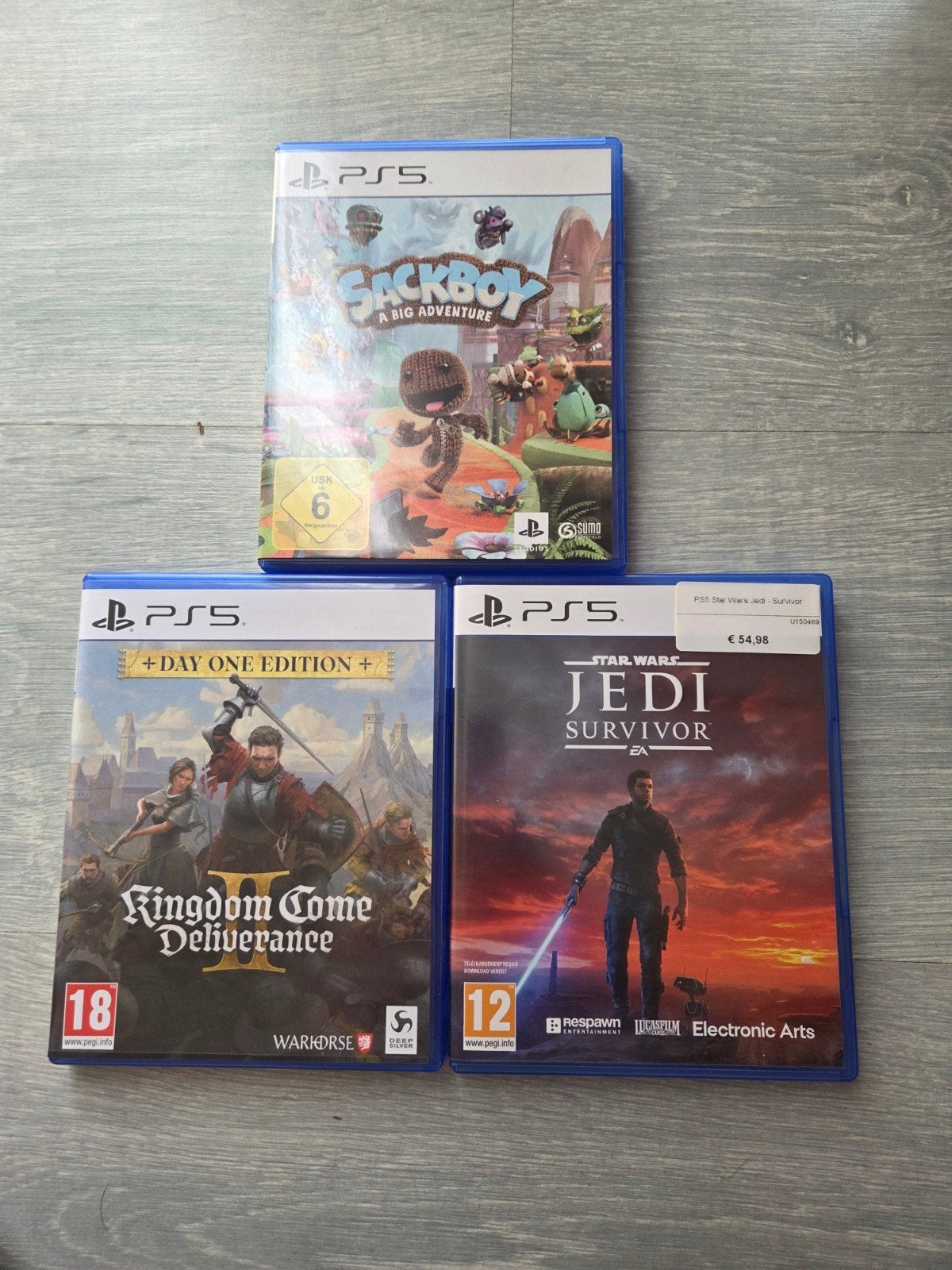 3x PS5 Games (Kingdom Come II, Sackboy, Star Wars) –, Enlèvement