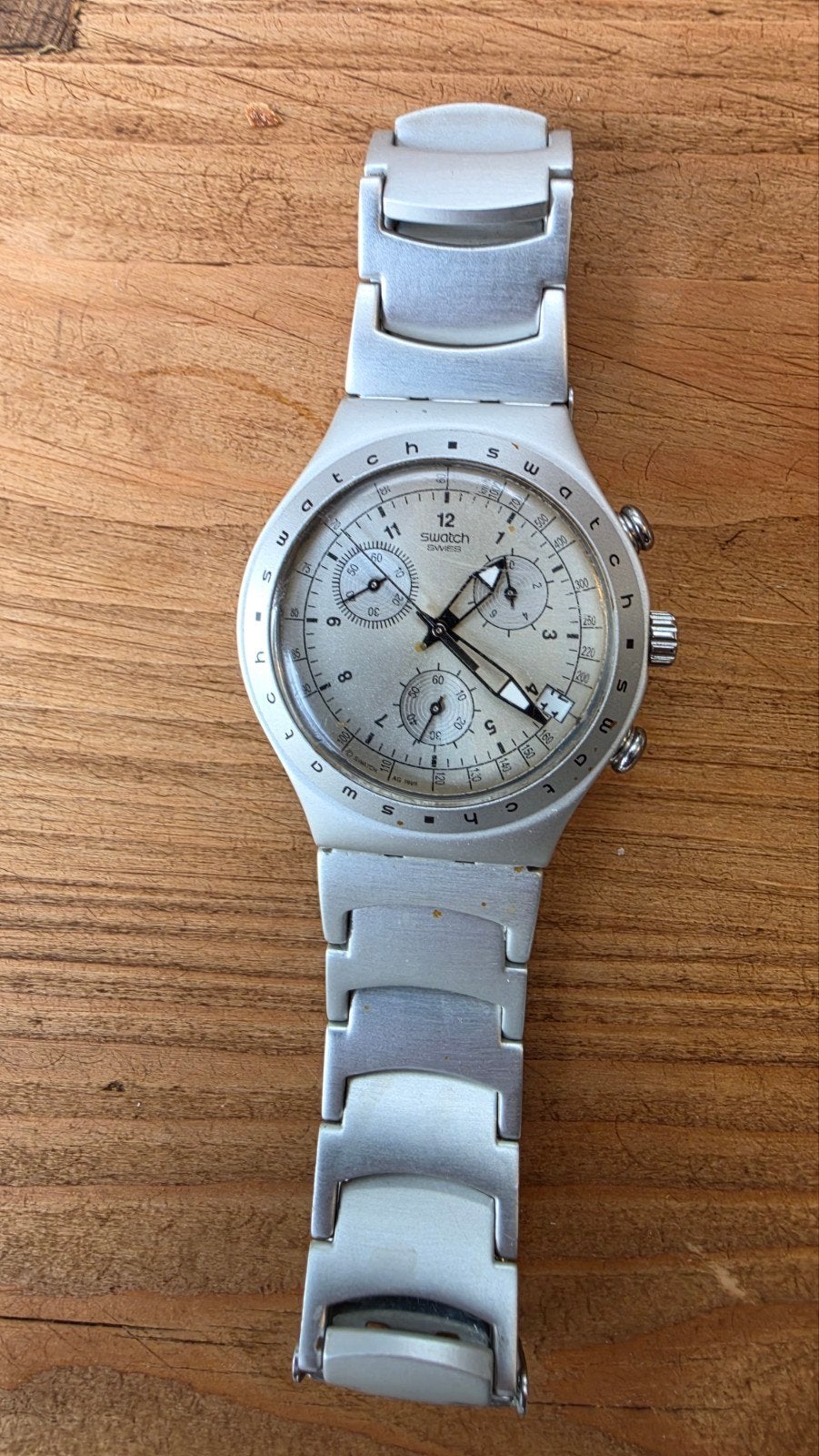Swatch Irony Chrono "Freezing rain", Ophalen of Verzenden, Gebruikt, Staal