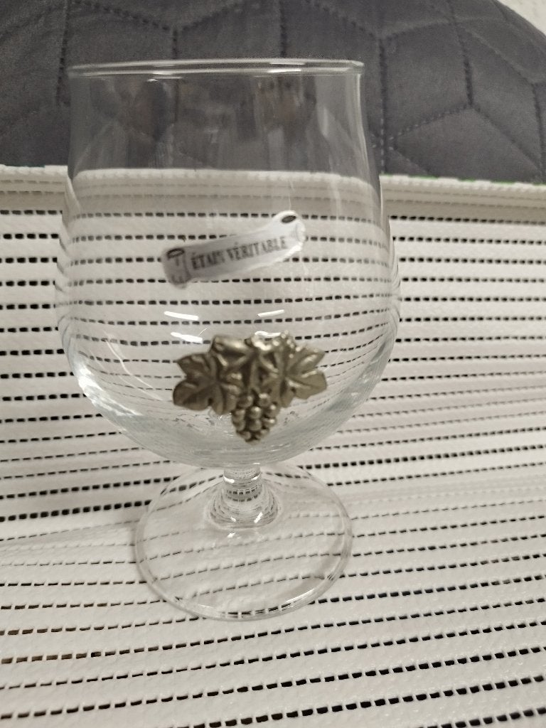 Verre à vin avec etain, Antiek en Kunst, Ophalen
