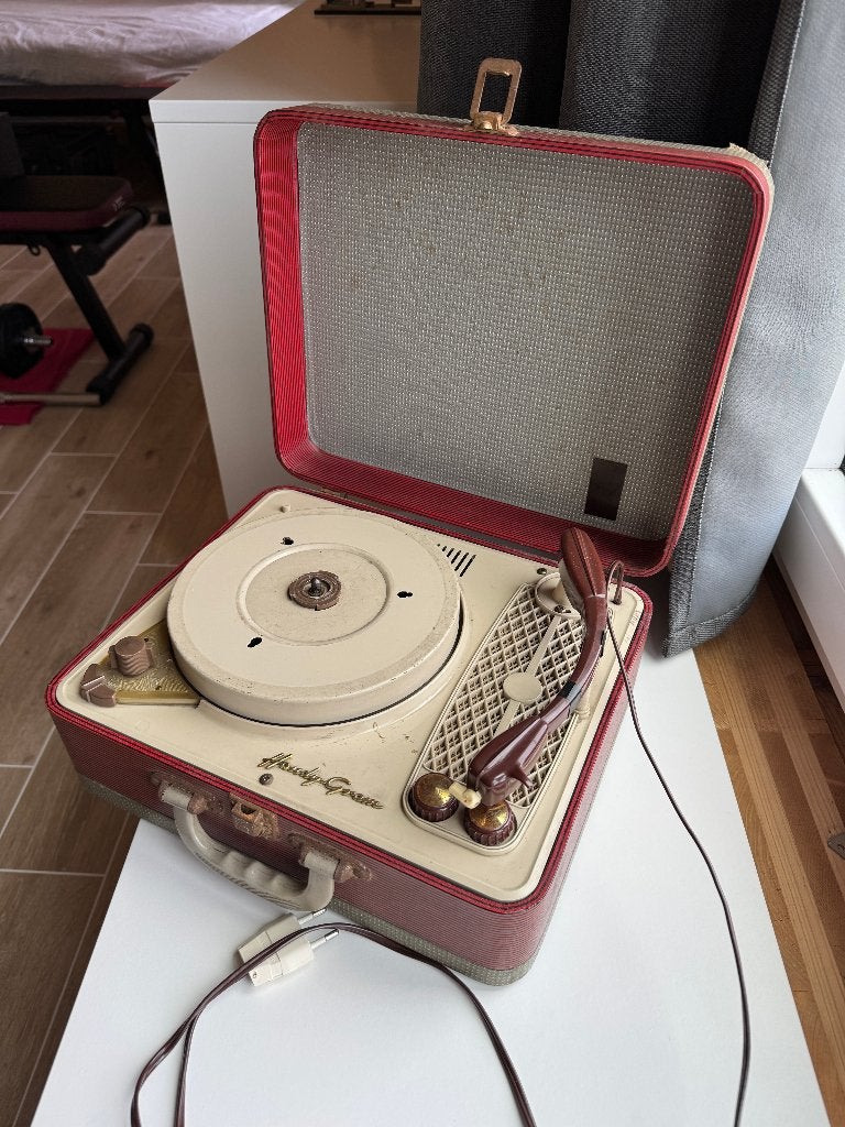 Oude draagbare platenspeler "Handy Gram", Audio, Tv en Foto, Platenspelers, Ophalen, Niet werkend, Platenspeler