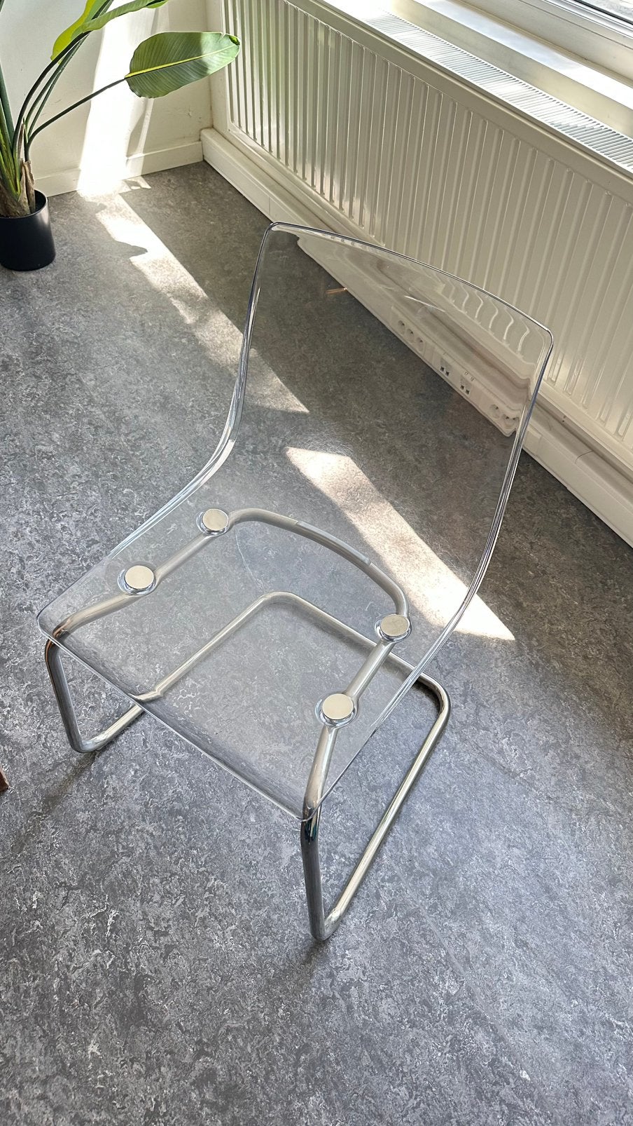 6x IKEA TOBIAS transparante designstoelen – chrome onderstel, Huis en Inrichting, Ophalen, Gebruikt, Overige kleuren, Modern