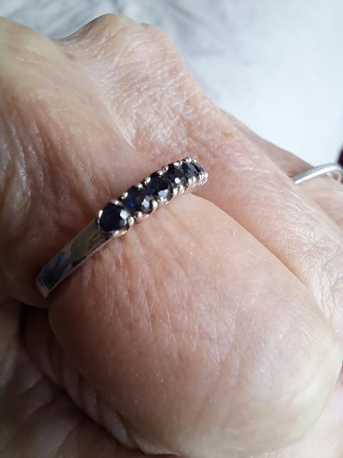 bague en argent et saphir naturel, Enlèvement ou Envoi, Argent, Argent