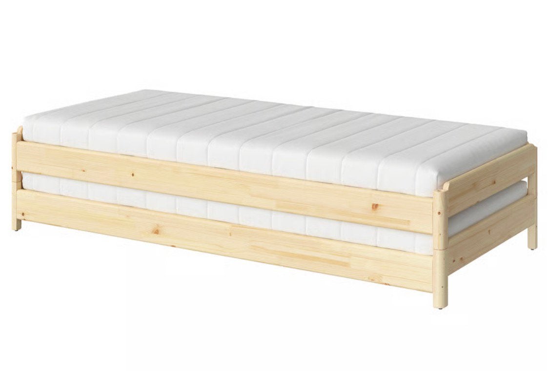 Bed stapelbaar 2x 80x200 cm, Ophalen, Tweepersoons, Zo goed als nieuw, 80 cm