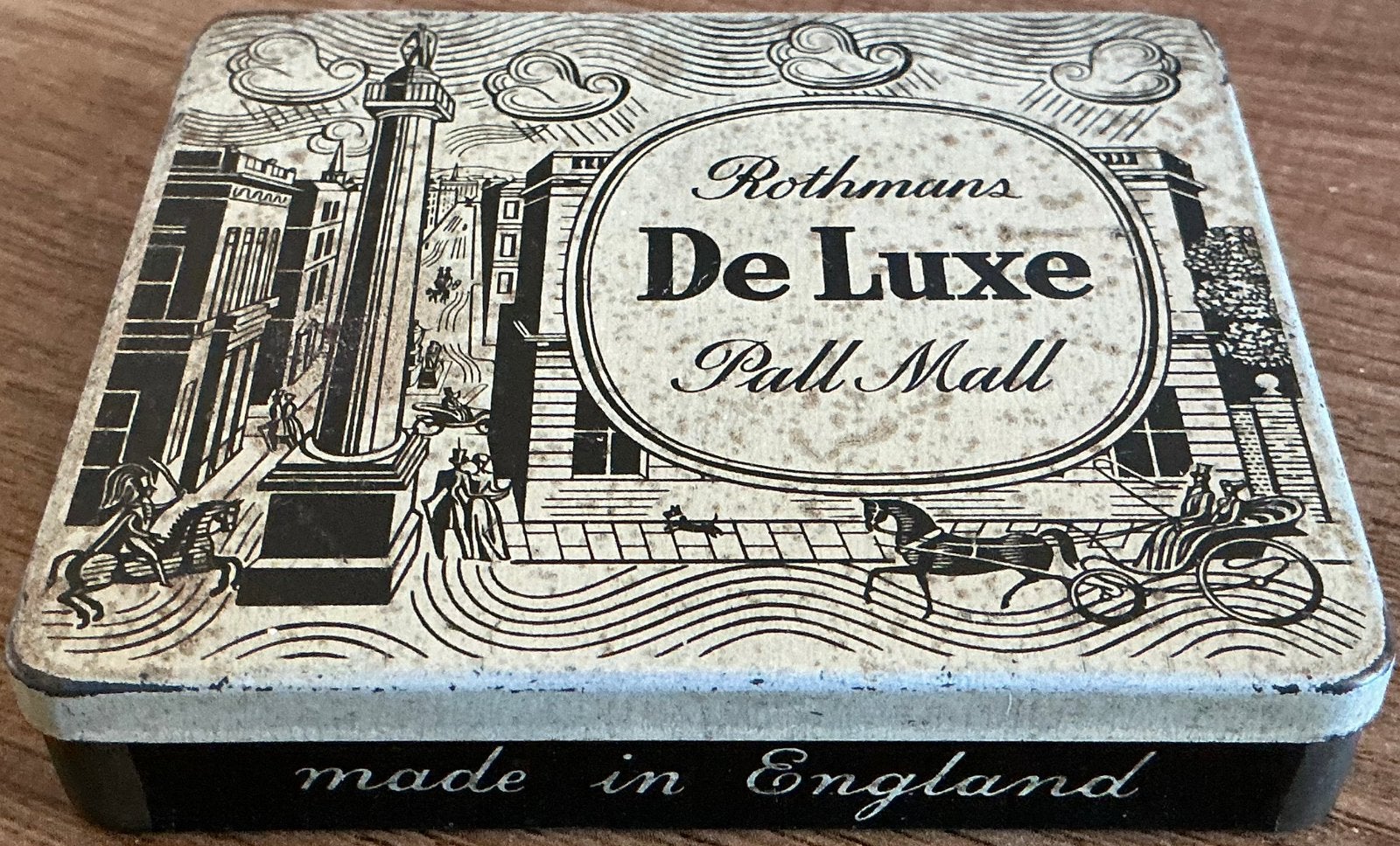 PALL-MALL ROTHMANS DE LUXE/VIRGINIA CIGARETTES blik, Ophalen of Verzenden, Zo goed als nieuw, Tabaksdoos of Verpakking