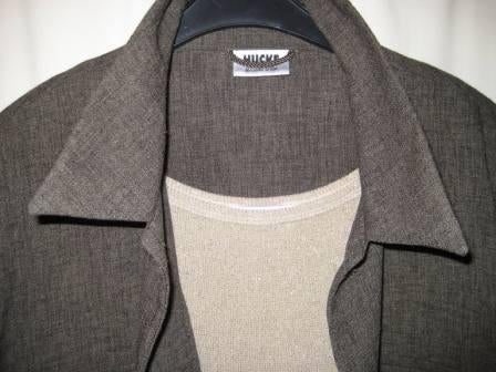 Olijfgroene damesbloes/vestje – Hucke (zonder topje), Kleding | Dames, Maat 42/44 (L), Ophalen of Verzenden, Zo goed als nieuw