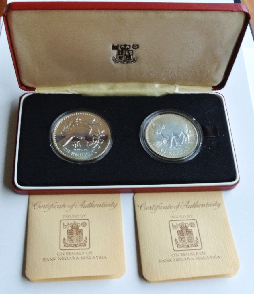 MALEISIË - 15 EN 25 RINGGIT - 1976 - UNC - ZILVER, Postzegels en Munten, Ophalen of Verzenden, Zuidoost-Azië, Setje, Zilver