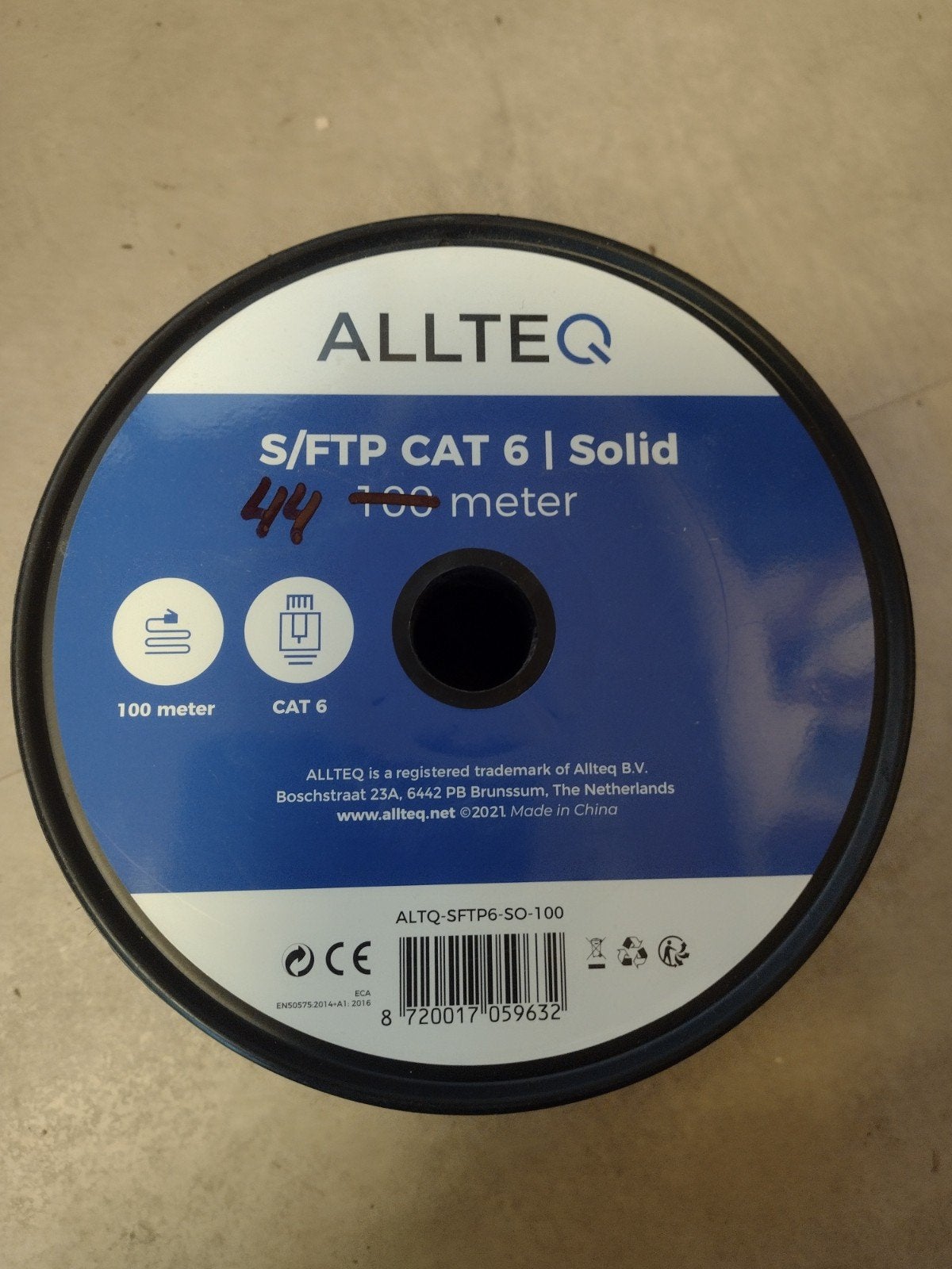 Grijze internetkabel   S/FTP Cat.6, Ophalen of Verzenden