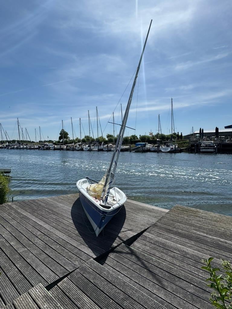Zeilboot Laser 2000 te koop, Watersport en Boten, Open zeilboten, Gebruikt, Laser, Laser, 3 tot 6 meter, Polyester, Dekzeil, Fok