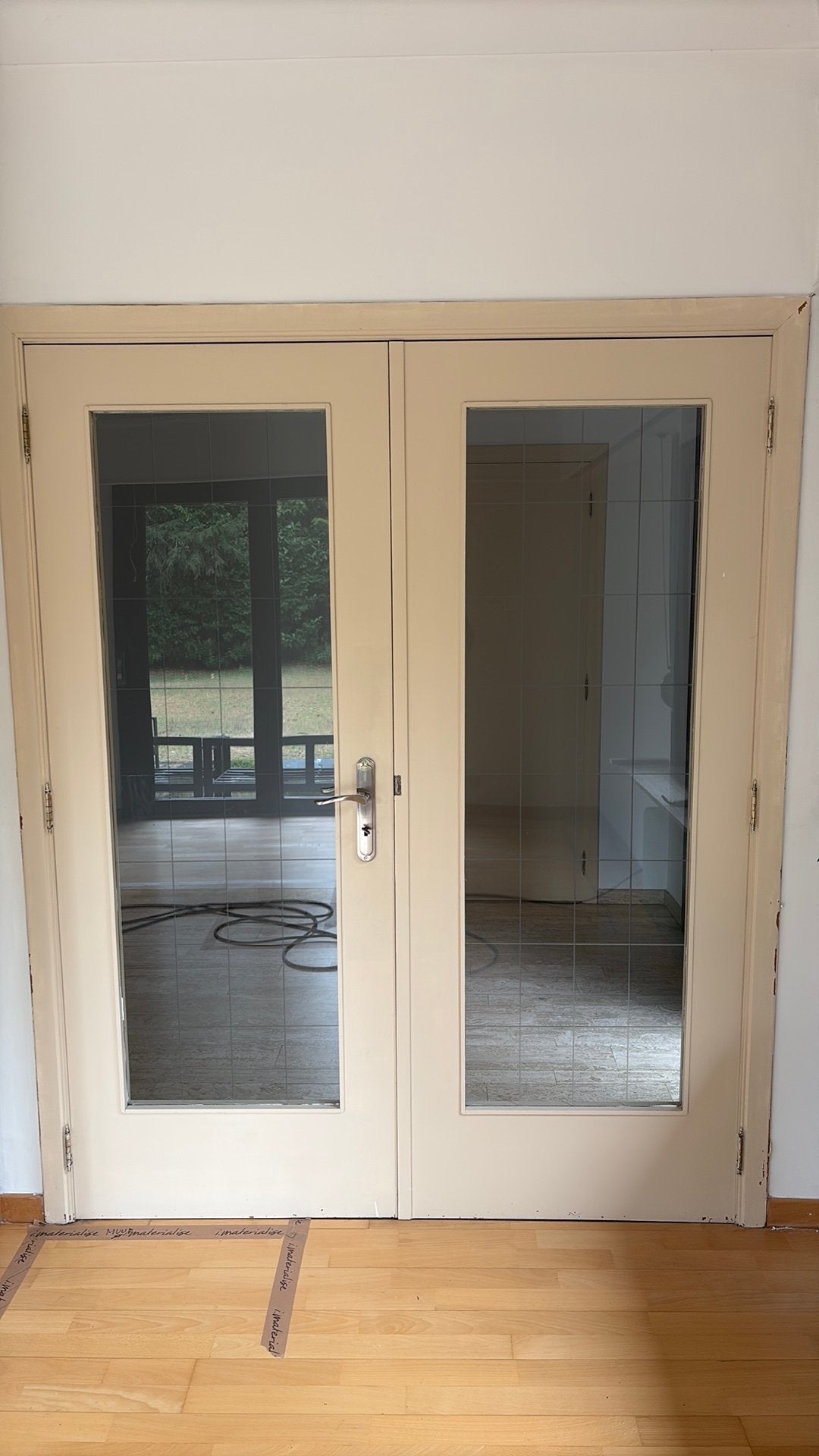 Glazen deuren met ruiten op in goede staat, Doe-het-zelf en Bouw, Raamkozijnen en Schuifdeuren, Gebruikt, Deurkozijn, 150 tot 225 cm