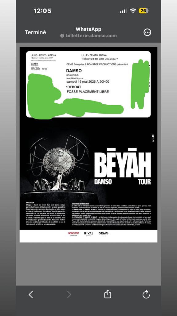 2 places concert Damso le 16mai à Lille, Tickets & Billets, Deux personnes, Mai