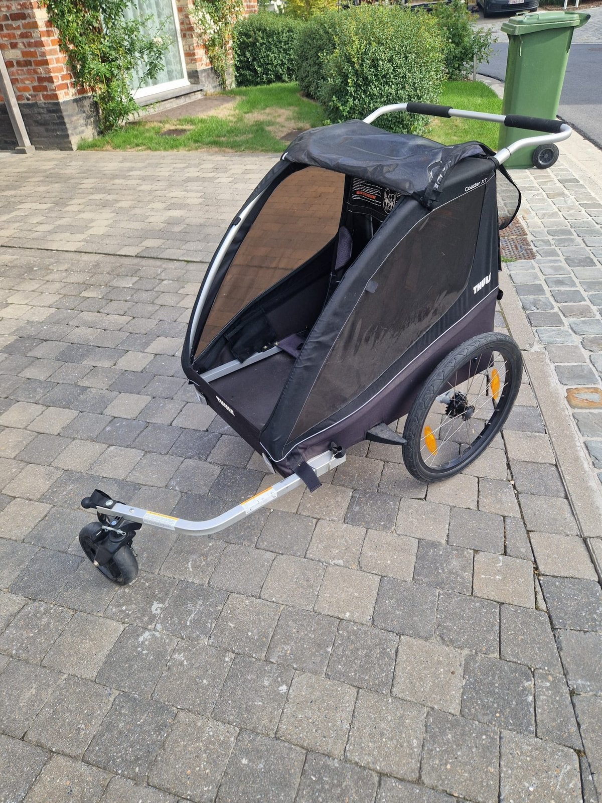 Thule fietskar coaster 2 XT black, Ophalen, Zo goed als nieuw, Kinderkar, 20 tot 40 kg
