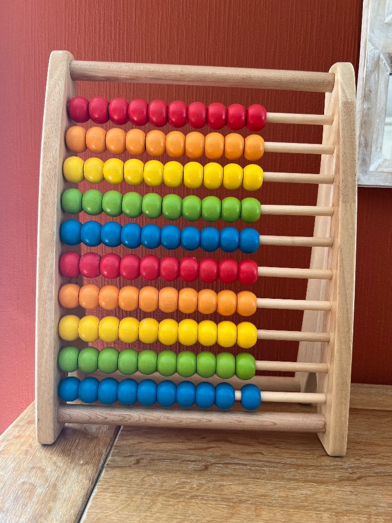 Houten Hape Rainbow Telraam / Abacus (100 kralen), Ophalen, Gebruikt