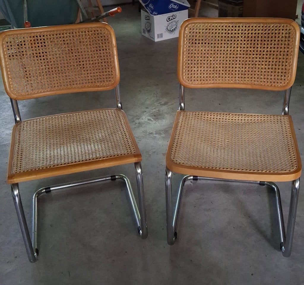 2 vintage stoelen, chrome , Cesca stijl, Maison & Meubles, Chaises, Enlèvement, Utilisé