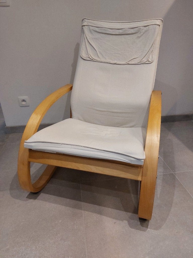 Schommelstoel IKEA, Huis en Inrichting, Stoelen, Ophalen, Hout, Gebruikt, Wit