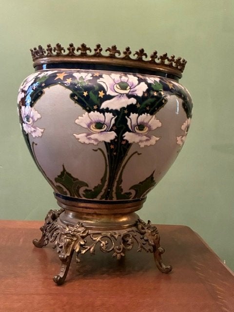 Boch Frères Keramis: Art Nouveau Vaas, Enlèvement
