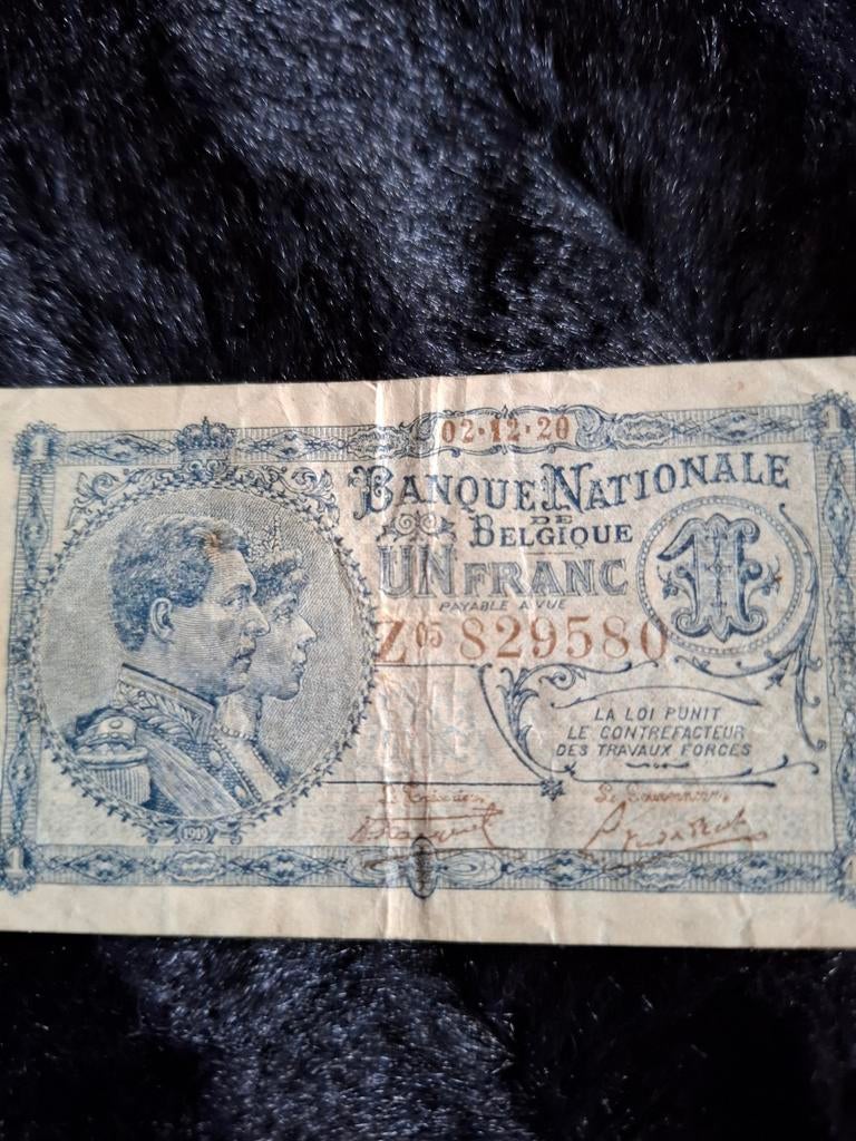 Billet  de 1 franc belge de 1920, Enlèvement ou Envoi, Série