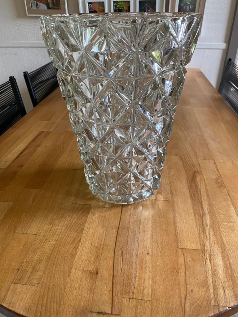 Grote kristallen vaas, Ophalen, Zo goed als nieuw, Glas