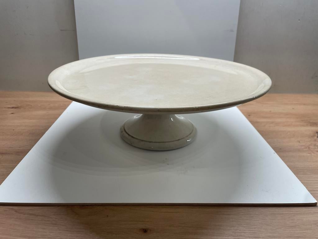 Grand Plat sur pied (Serviteur) - faïence - 33 cm, Ophalen