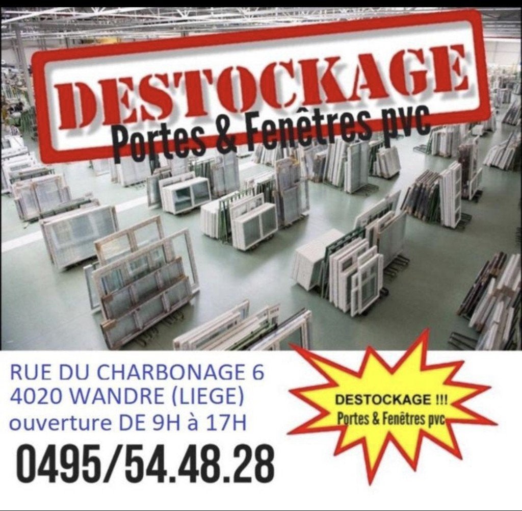 Déstockage châssis+portes pvc grand stock dispo, Bricolage & Construction, Enlèvement, Neuf, Châssis de fenêtre, Vitre comprise