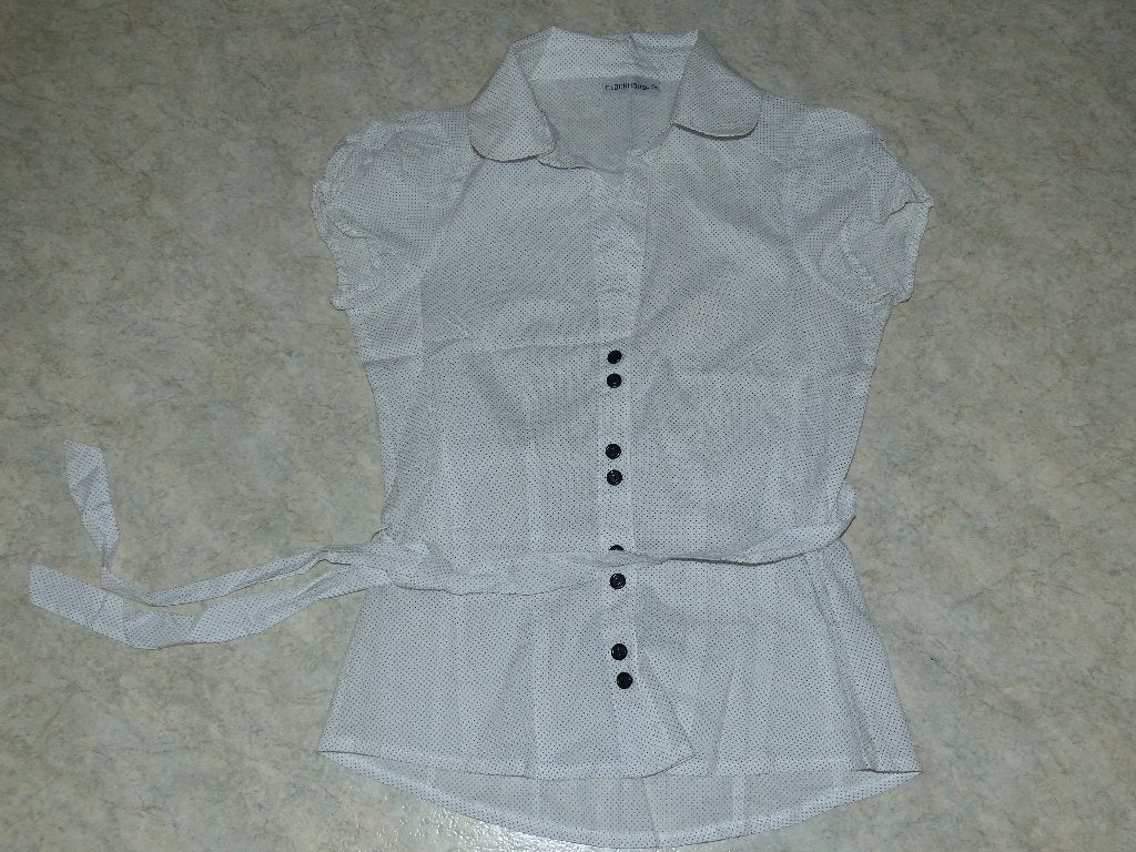 Blouse blanche à pois Clockhouse - taille 40, Taille 38/40 (M), Enlèvement ou Envoi, Comme neuf, Clockhouse