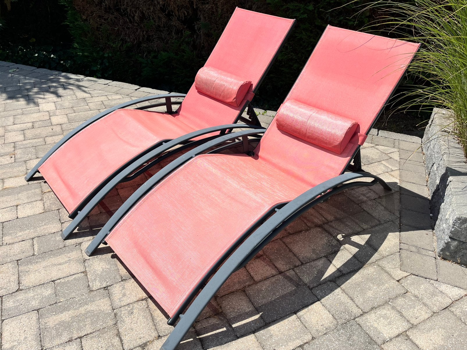 2 loungestoelen GRATIS, Jardin & Terrasse, Chaises longues, Enlèvement, Utilisé