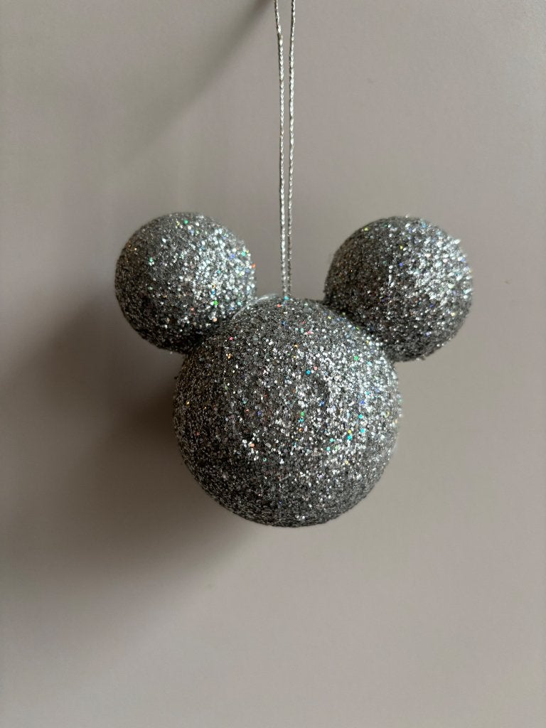 Disneyland Parijs kerstbal Mickey Mouse glitter, Ophalen of Verzenden, Mickey Mouse, Zo goed als nieuw
