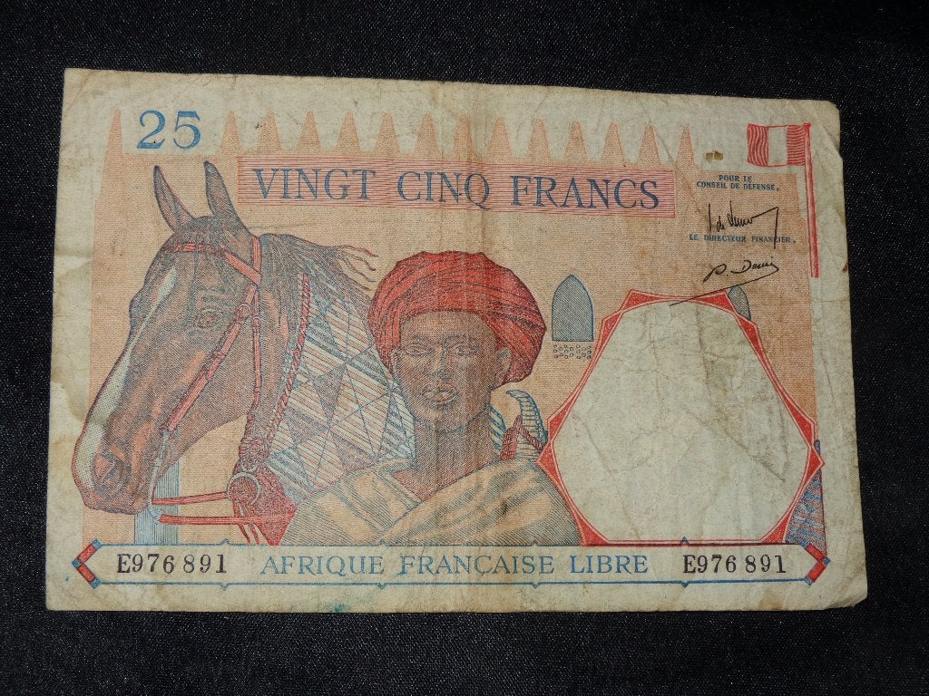 Free Frans Afrika - 25Frs - 1941, Ophalen of Verzenden, Overige landen, Los biljet