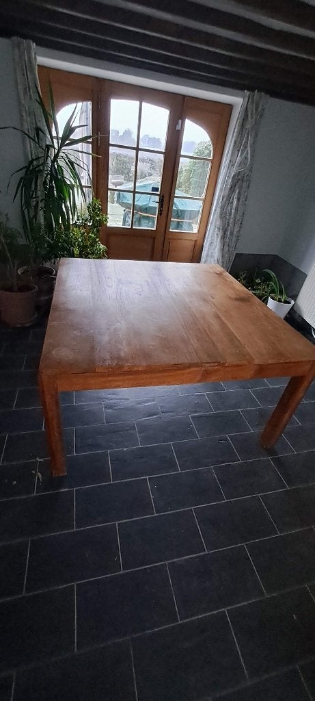 Table à manger en Teck 140 x140 cm, Maison & Meubles, Teck, 100 à 150 cm, Cinq personnes ou plus, Carré
