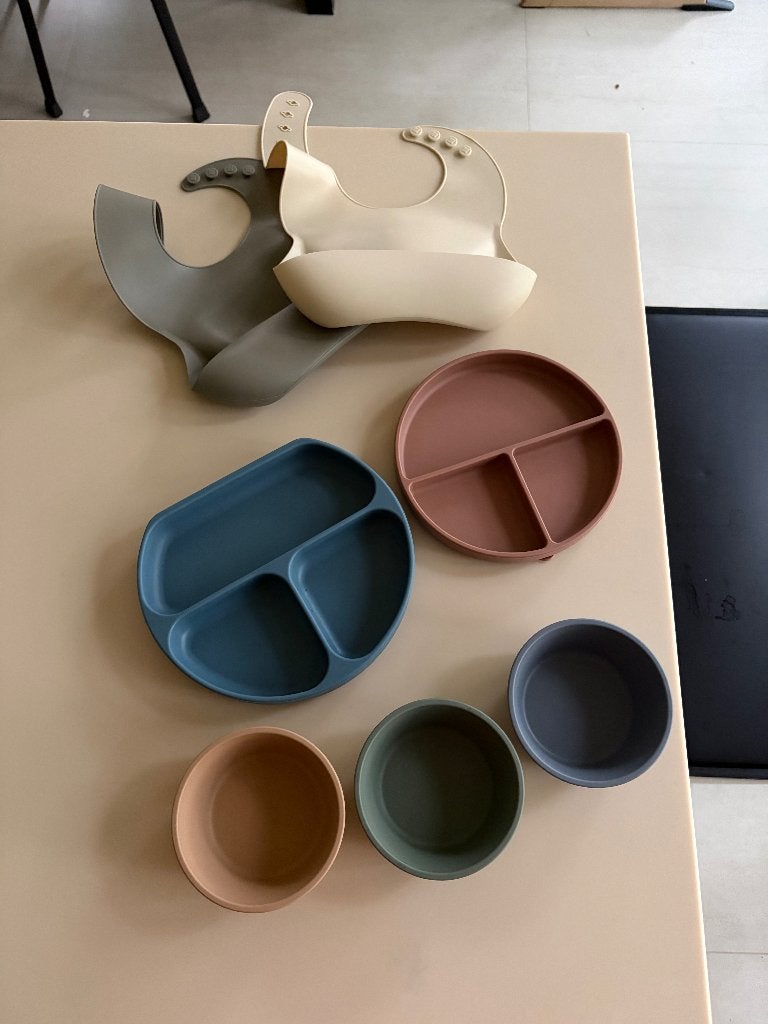 Mushie baby- en kinderservies set, Ophalen of Verzenden, Zo goed als nieuw