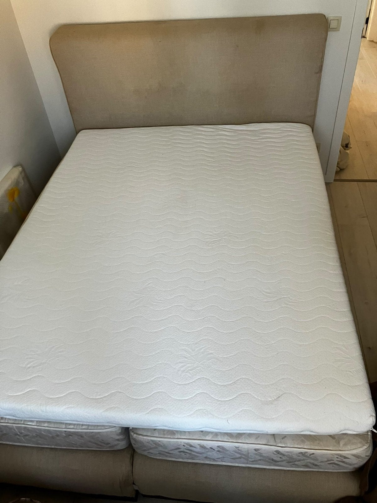 Scapa Home tweepersoonsbed taupe 160cm, Ophalen, Gebruikt, Beige, Tweepersoons