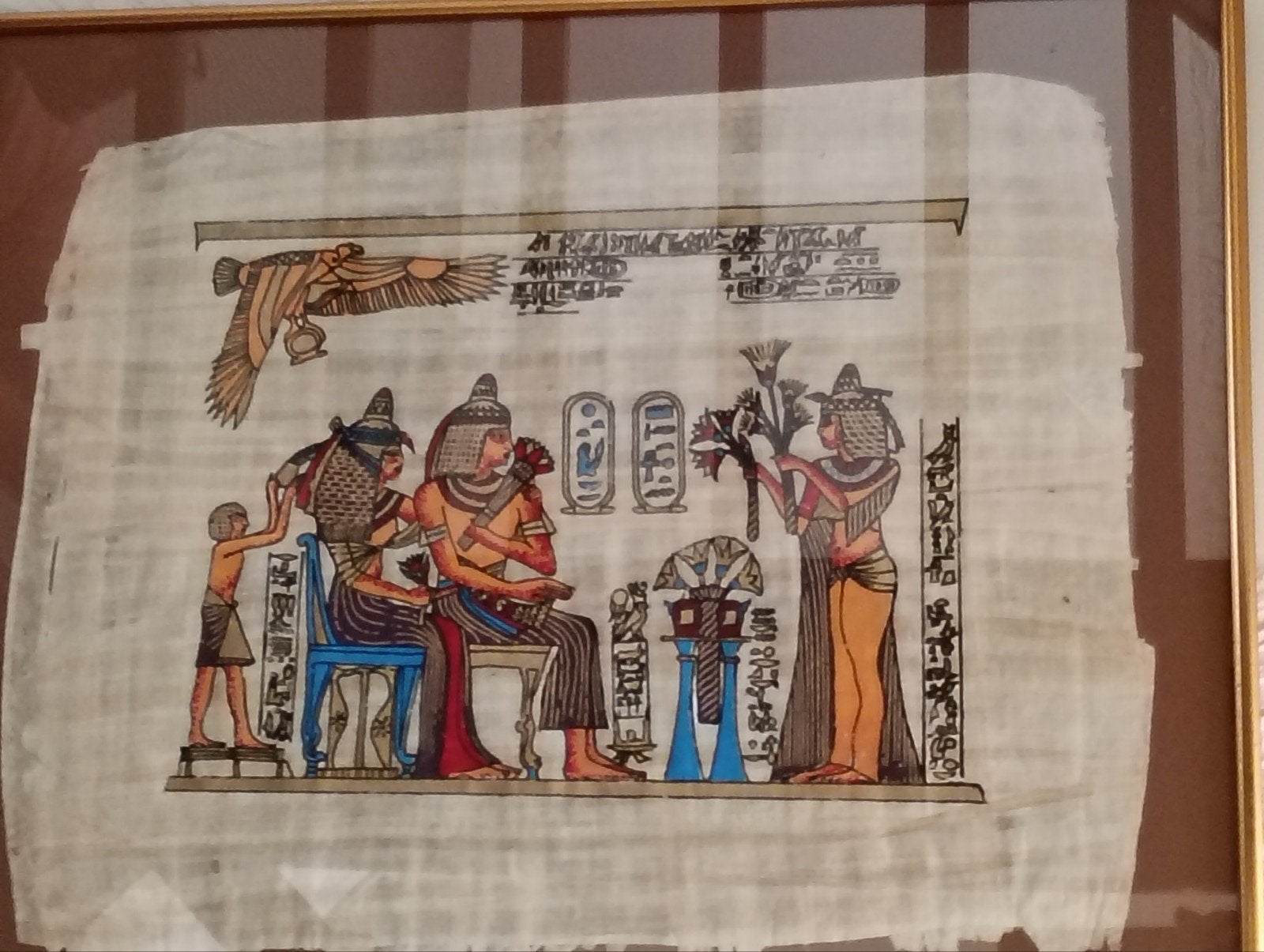 Set van 2 Egyptische Papyrus Kunstwerken, Hobby en Vrije tijd, Ophalen