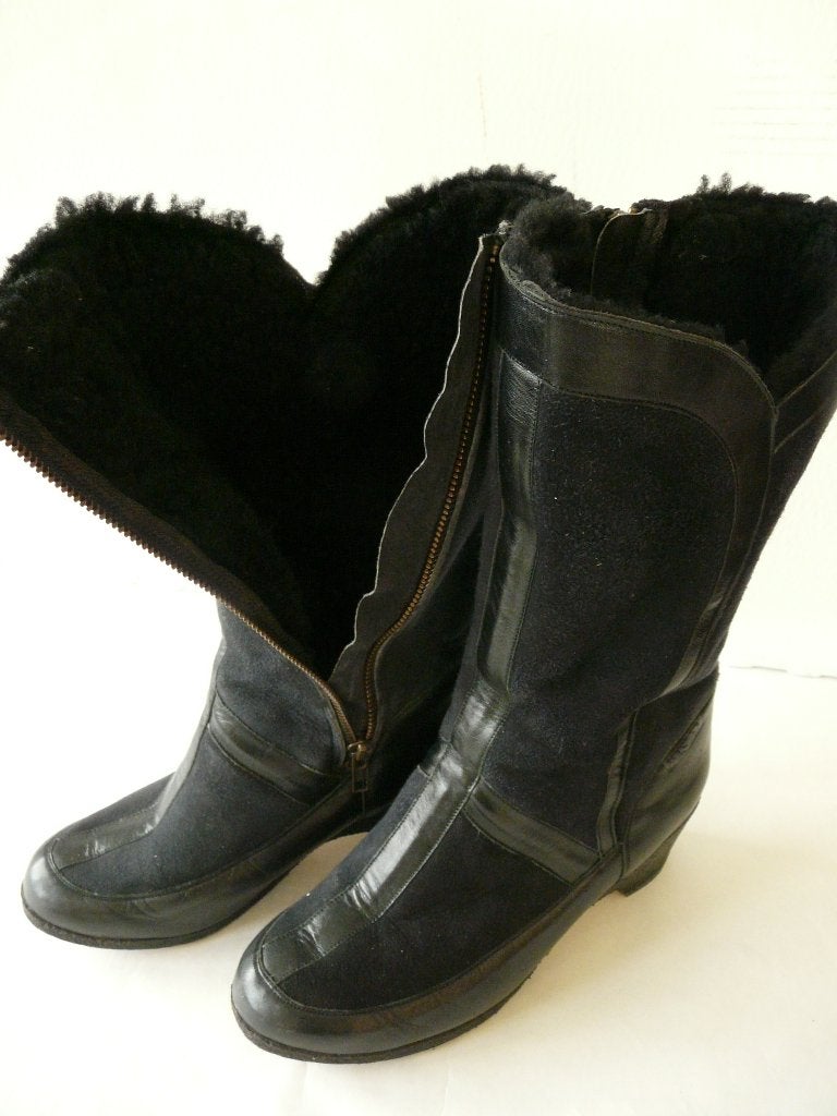 bottes en cuir, Autre, Comme neuf, Enlèvement, Bottes de neige