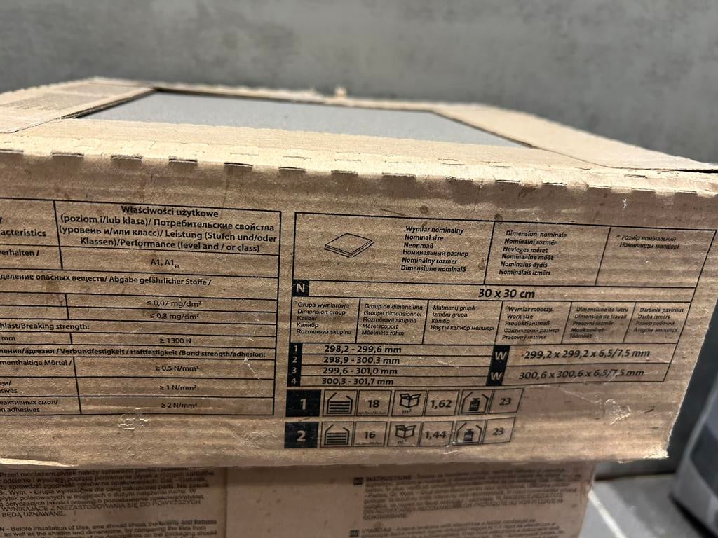 Licht grijze tegels 30x30, Ophalen, Keramiek, Nieuw, 5 tot 10 m²