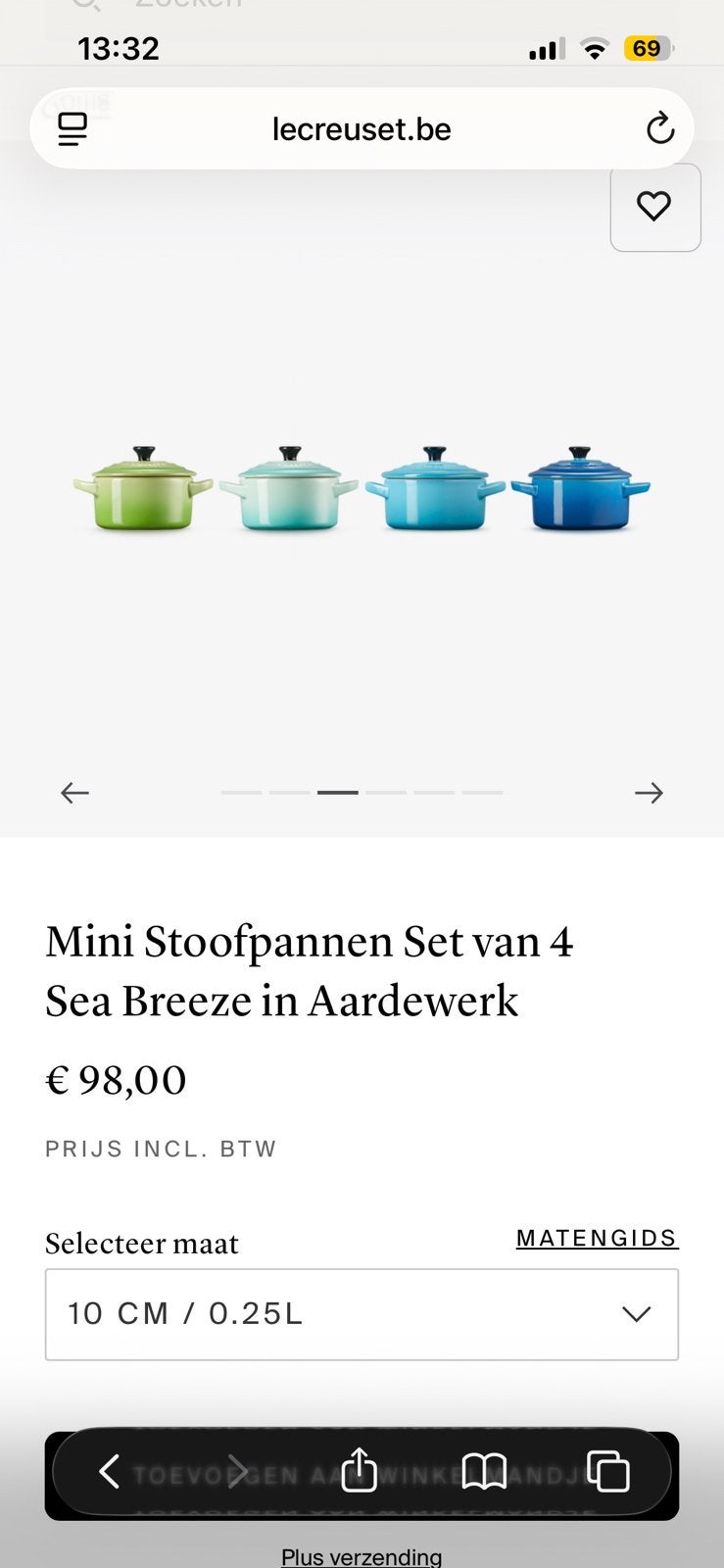 Mini le creuset, Ophalen, Le Creuset